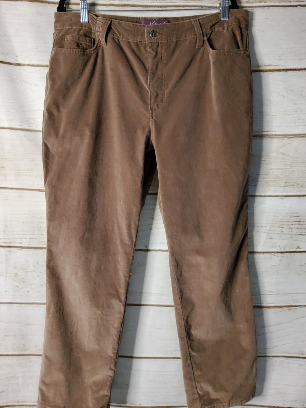 Gloria Vanderbilt Brown Corduroy Straight-Leg Pants 18P